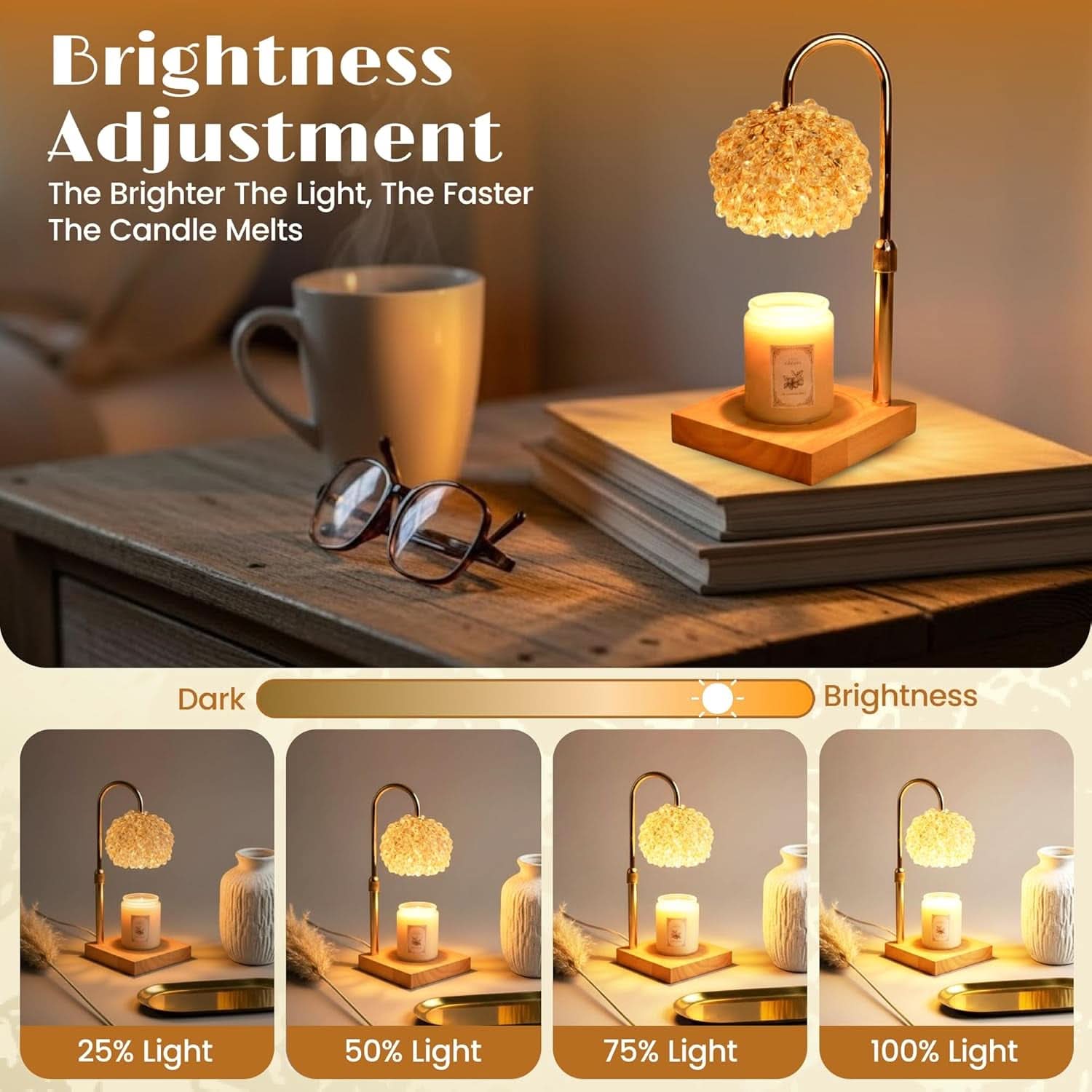 Crystal Candle Warmer Lamp | Fully Adjustable With Timer
