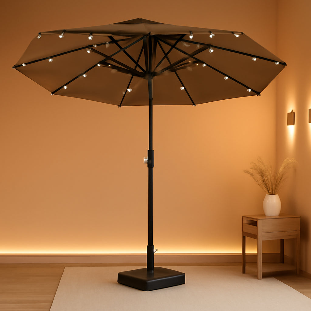 Double Sided Outdoor Umbrella With Lighting