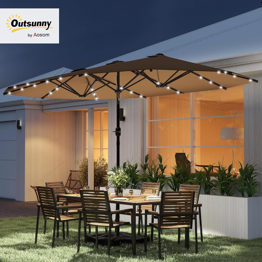 Double Sided Outdoor Umbrella With Lighting