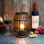 Brushed Gold Metal Wine Barrel Lamp