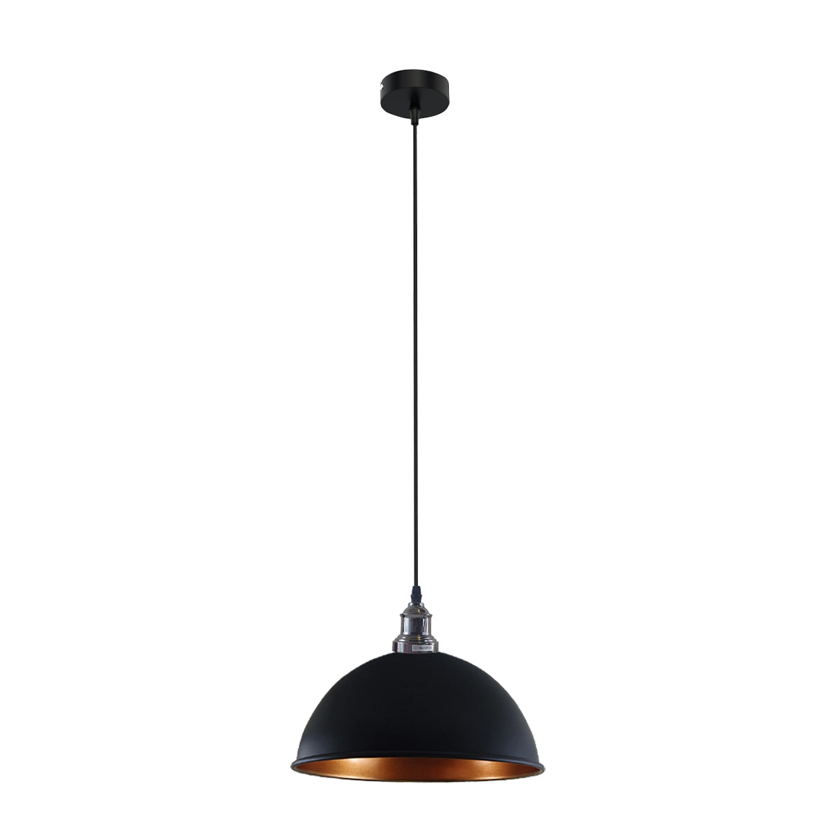 Industrial Black and Brass Pendant Light