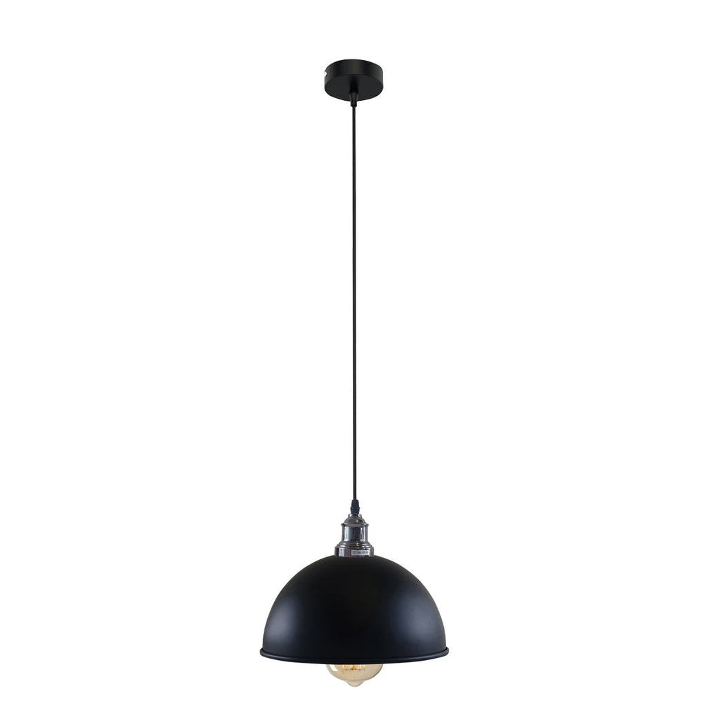 Industrial Black and Brass Pendant Light
