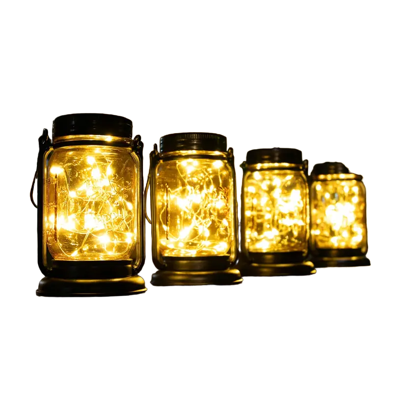 Vintage Mason Jar Solar Light Set