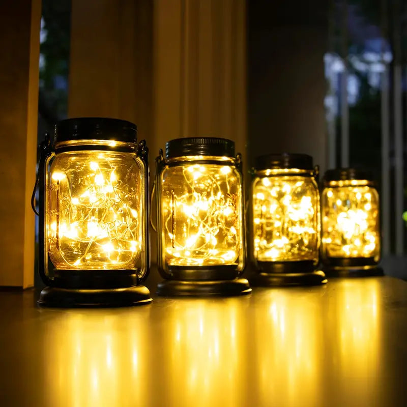 Vintage Mason Jar Solar Light Set
