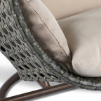 Brown Wicker Hanging Double-Seat Swing Chair