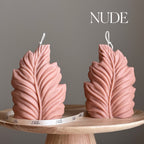 Handmade Leaf Pillar Soy Candle | Home Decor