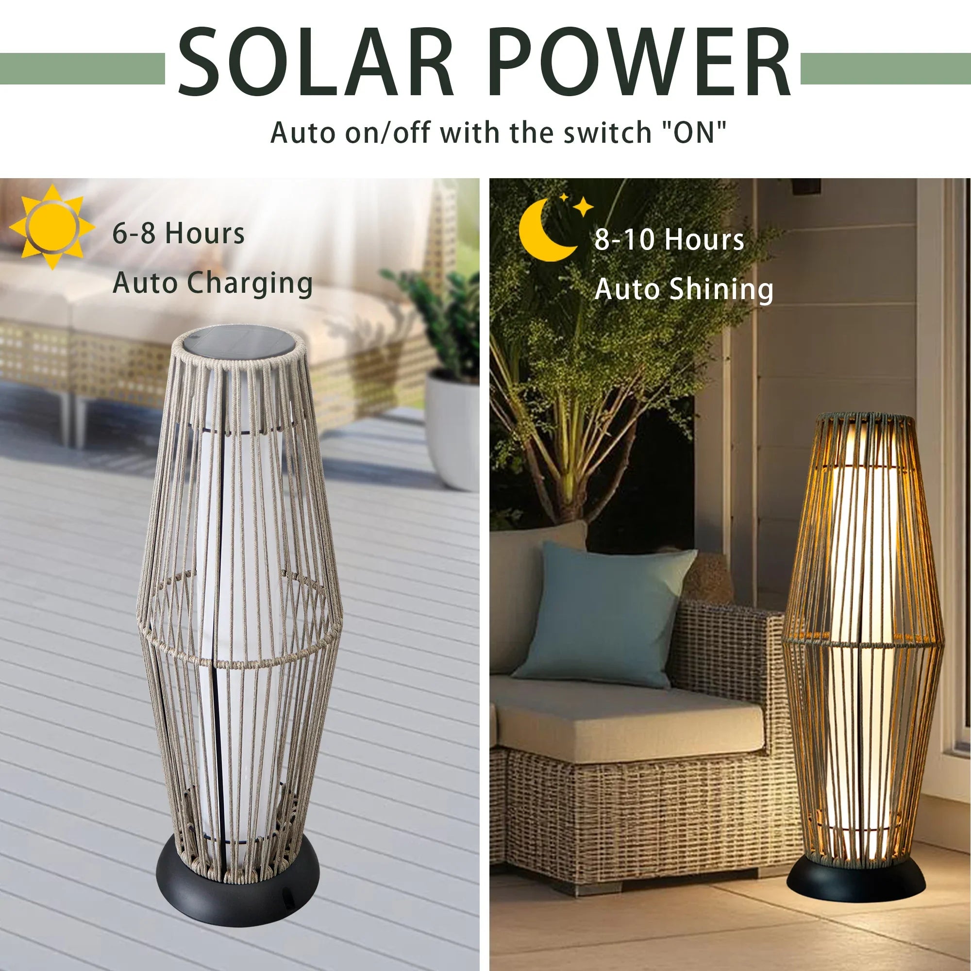 Solar Powered Outdoor Floor Lamp