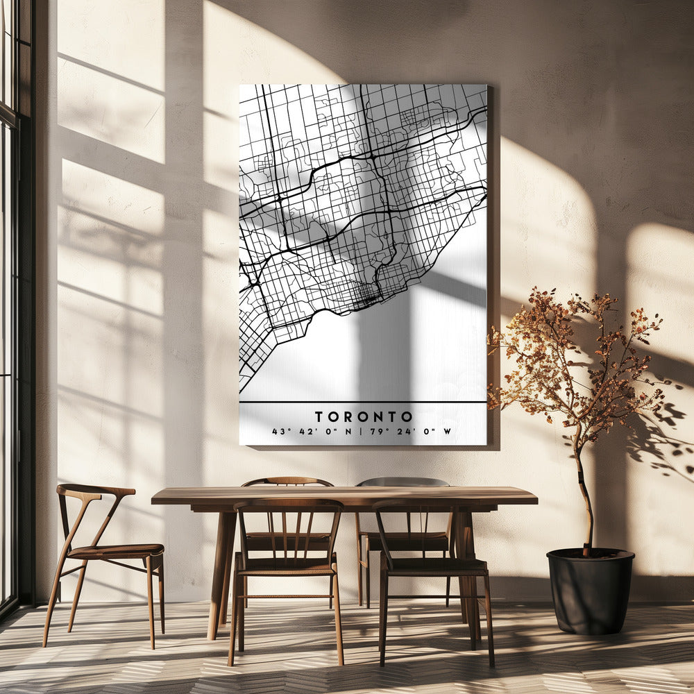 Black Maps 89 Canvas Print