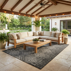 Frankville Black & White Outdoor Rug